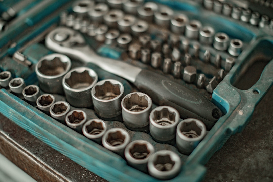 Mobile mechanic's tools laid out at a Bowling Green, KY job